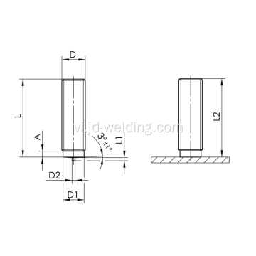 HZ-1 Universal Rengding Studs với đầu định tâm, nghiên cứu hàn không có mặt bích